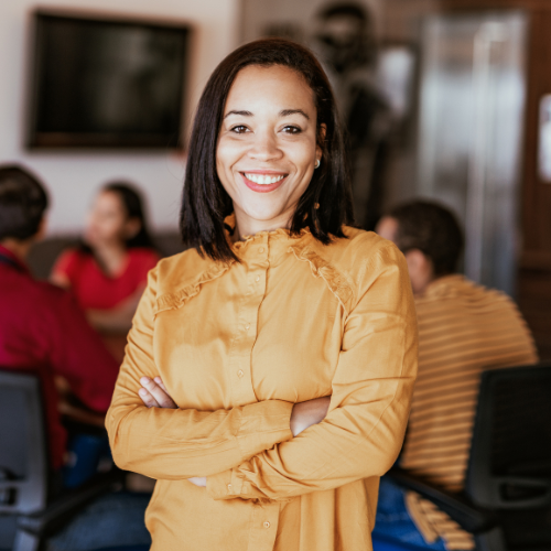 latina black woman professional at networking event